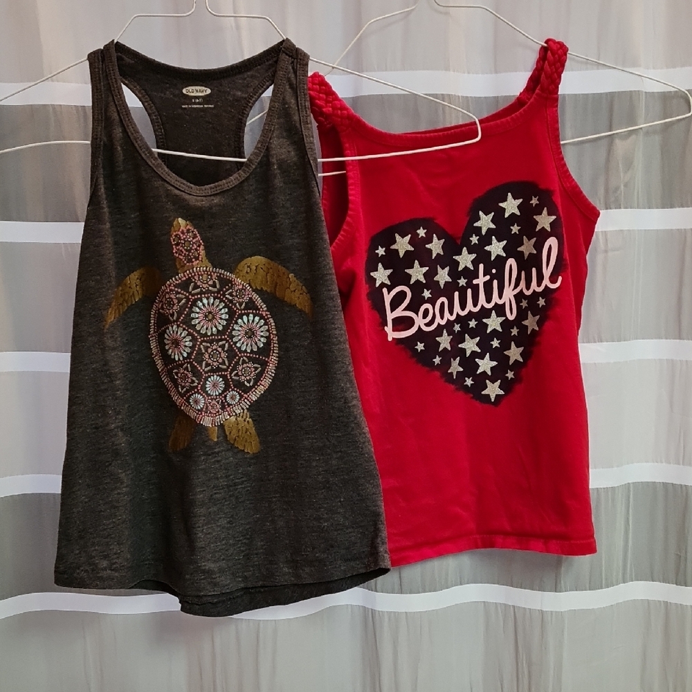 Charcoal Turtle and Red Heart Kids Tank Tops - Great For The End Of The Summer